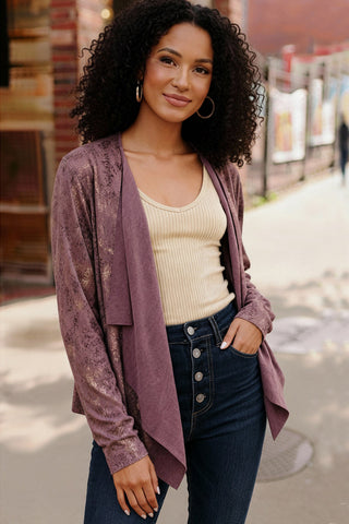 Plum Luxe Suede Cardigan - Online Only!