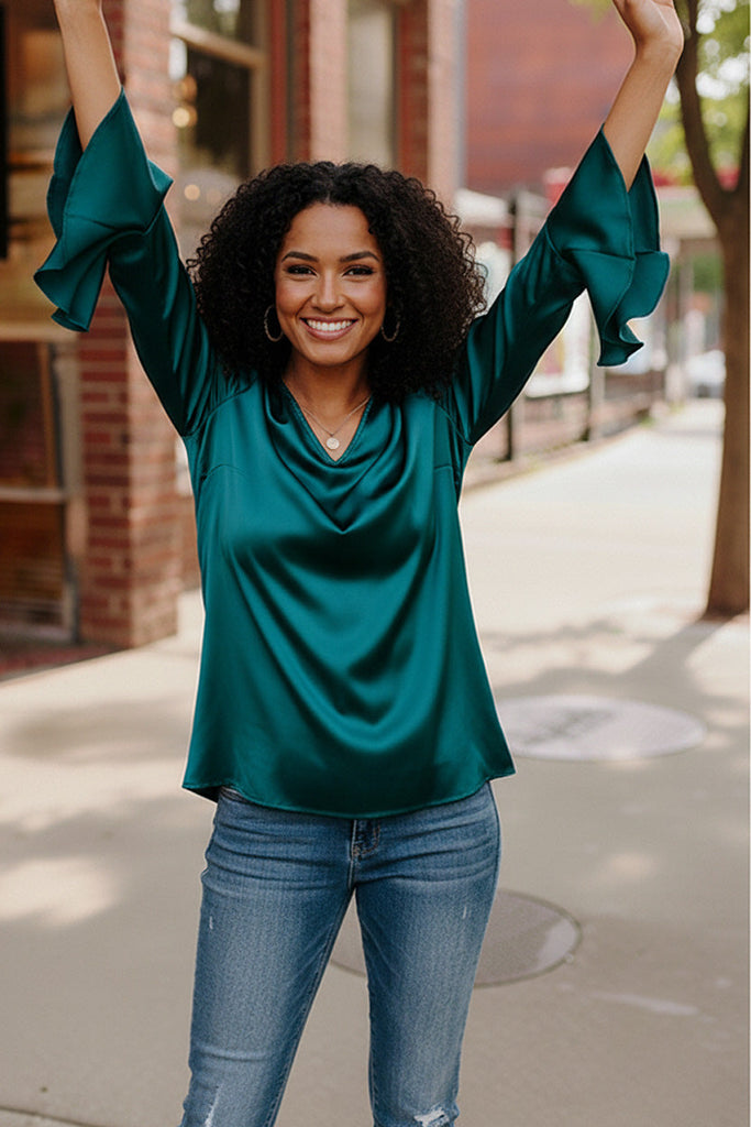Teal Temptation Silk Blouse - Online Only!
