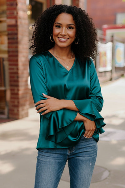 Teal Temptation Silk Blouse - Online Only!