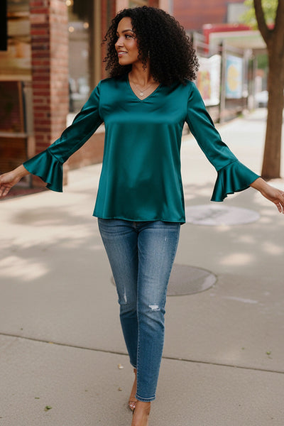 Teal Temptation Silk Blouse - Online Only!