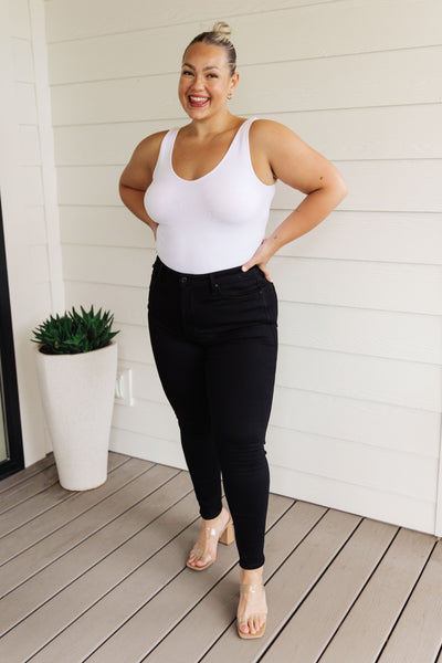 Judy Blue High Rise Control Top Classic Skinny Jeans in Black - Online Only!