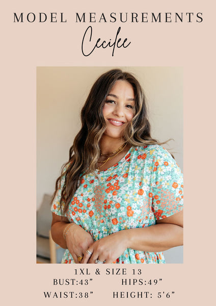 Rodeo Lights Dolman Sleeve Dress in Mint Floral - Online Only!