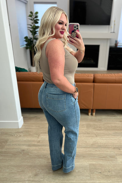 Judy Blue Mid Rise Wide Leg Jeans - Online Only!