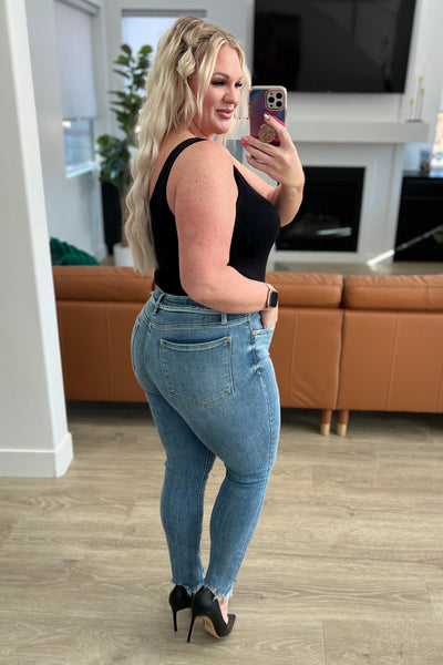 Judy Blue Mid Rise Release Waistband Detail Skinny - Online Only!