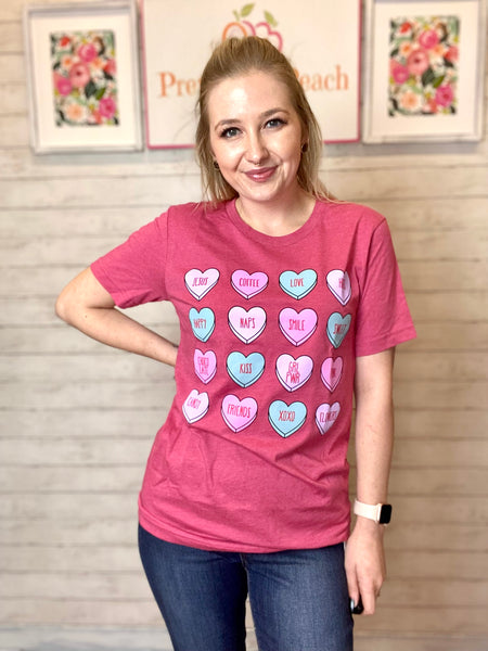 FINAL SALE Pink Candy Hearts Tee