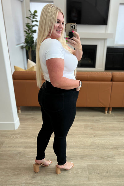 Judy Blue High Rise Control Top Classic Skinny Jeans in Black - Online Only!