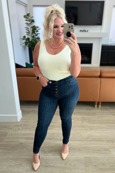 Judy Blue High Waist Hand Sanded Resin Skinny Jeans - Online Only!