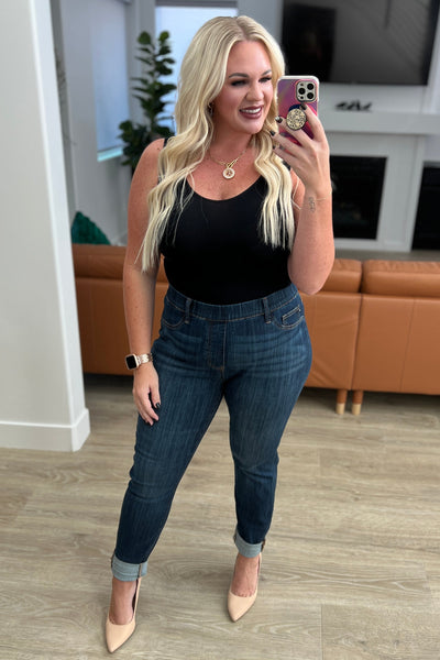 Judy Blue High Rise Pull On Double Cuff Slim Jeans - Online Only!