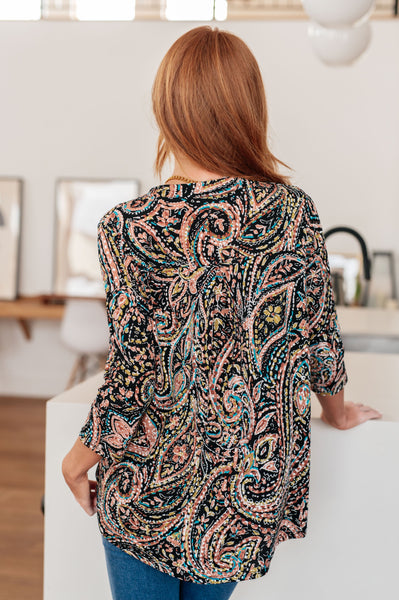 I Think Different Top Teal Paisley - Online Only!