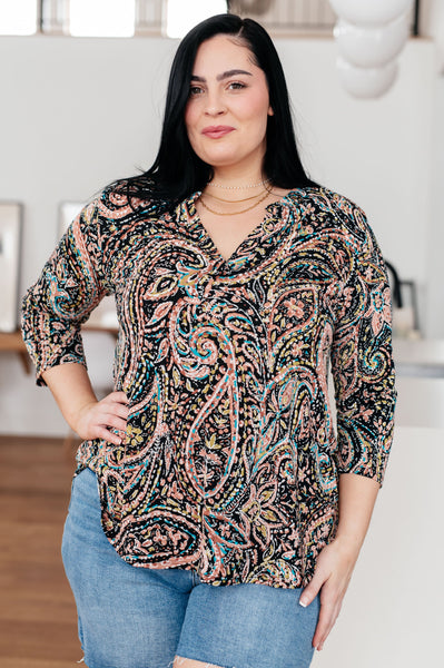 I Think Different Top Teal Paisley - Online Only!
