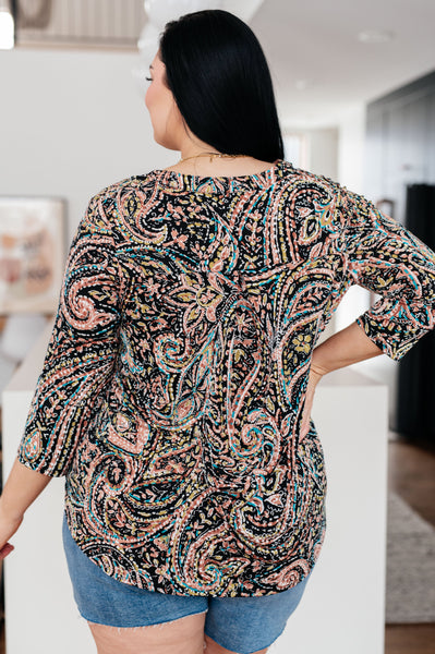 I Think Different Top Teal Paisley - Online Only!