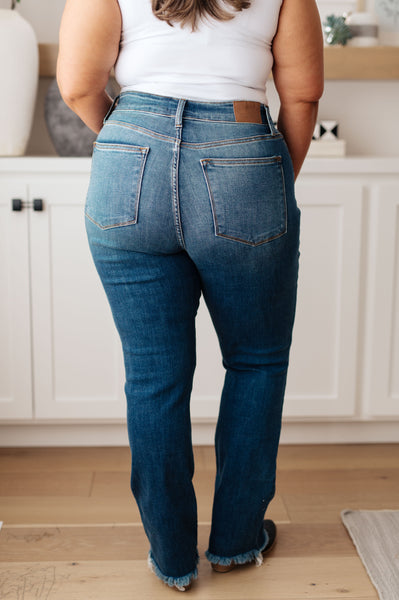 Judy Blue High Rise Distressed Straight Jeans - Online Only!