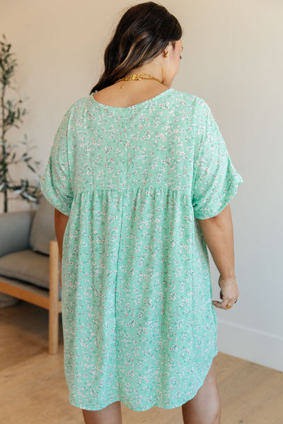Rodeo Lights Dolman Sleeve Dress in Mint Floral - Online Only!