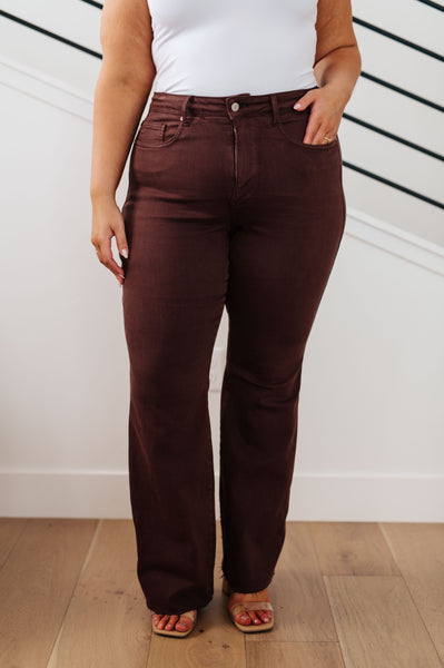 Judy Blue High Rise Control Top Flare Jeans in Espresso - Online Only!