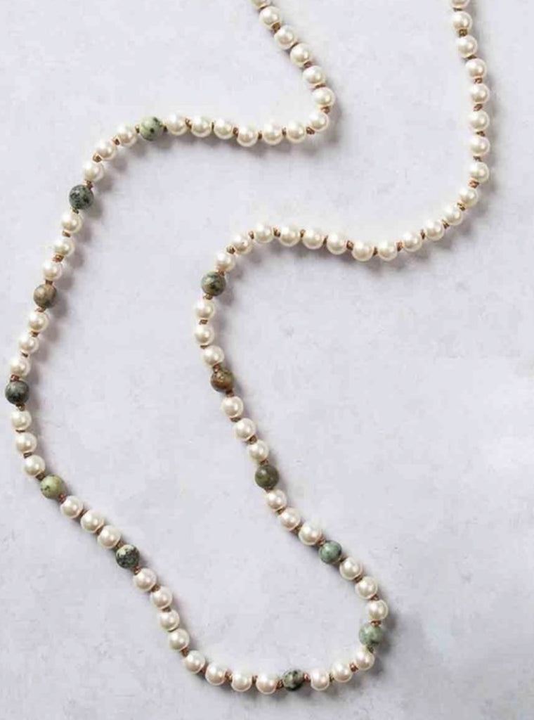 Pearl & Sage Beaded Necklace