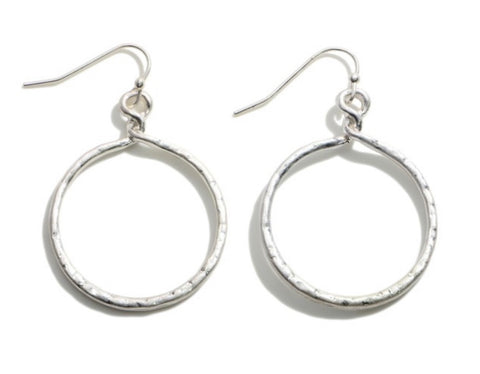 Silver Textured Earrings