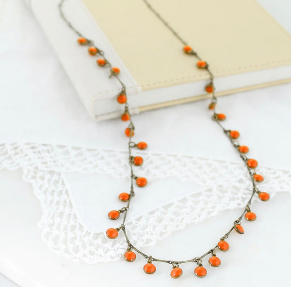 Orange Dot Necklace