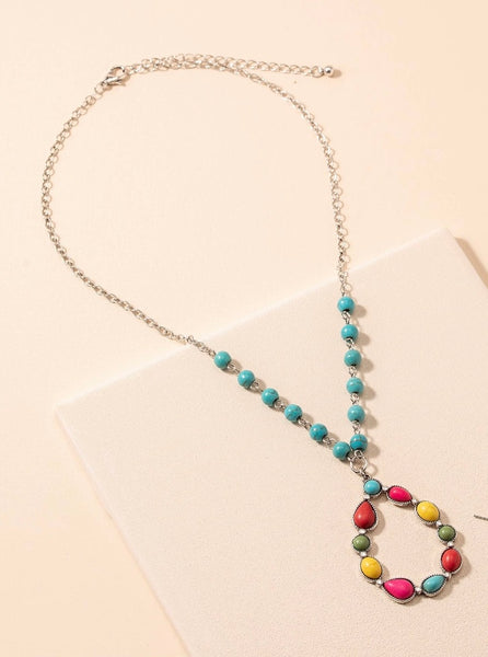 Multi Stone Pendant Necklace