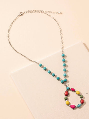Multi Stone Pendant Necklace