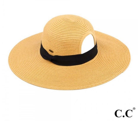 CC Straw Ponytail Hat