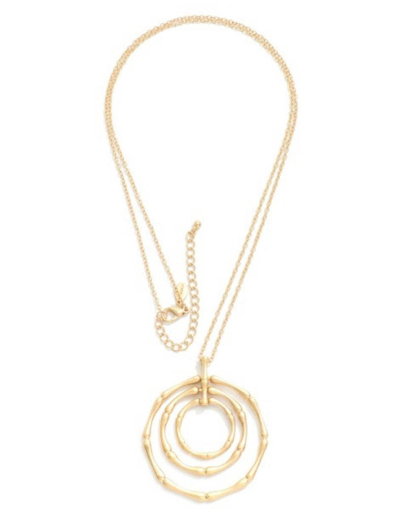 Gold Circular Pendant Necklace