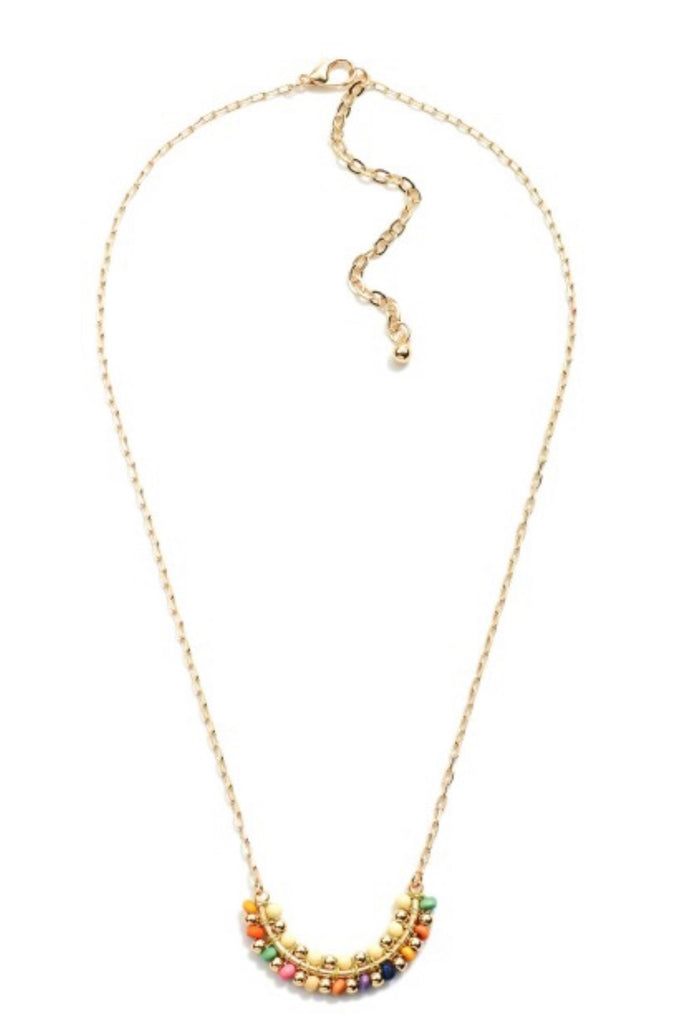 Gold Multi Beaded Arch Necklace