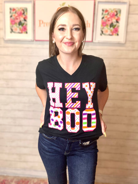 FINAL SALE Hey Boo Multi Print Tee