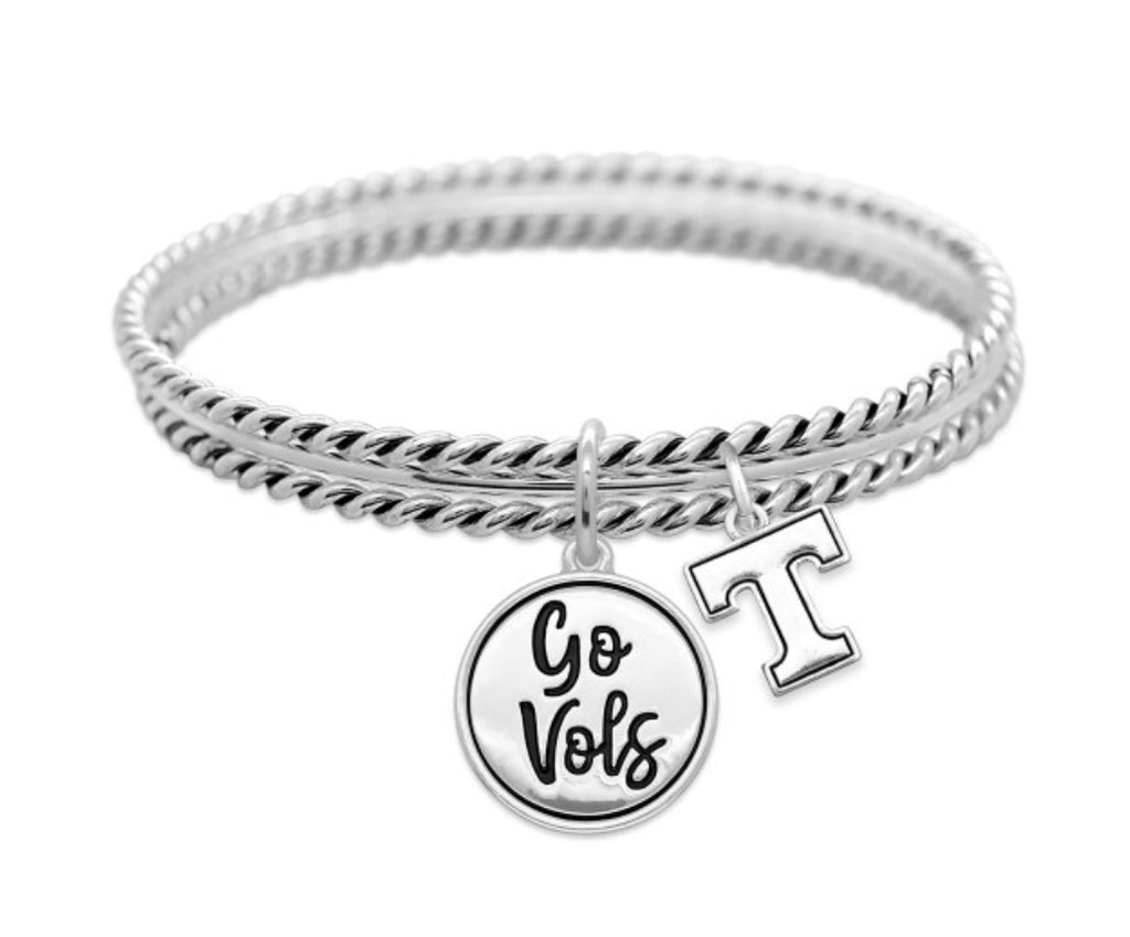 Tennessee Silver Go Vols Bangle Bracelet
