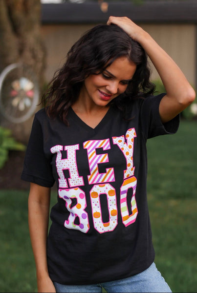 FINAL SALE Hey Boo Multi Print Tee