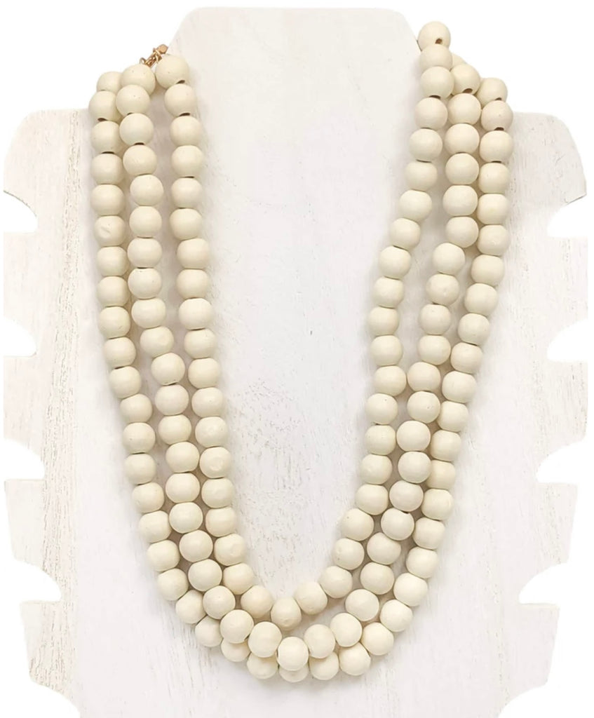 Ivory Beaded Layered Necklace