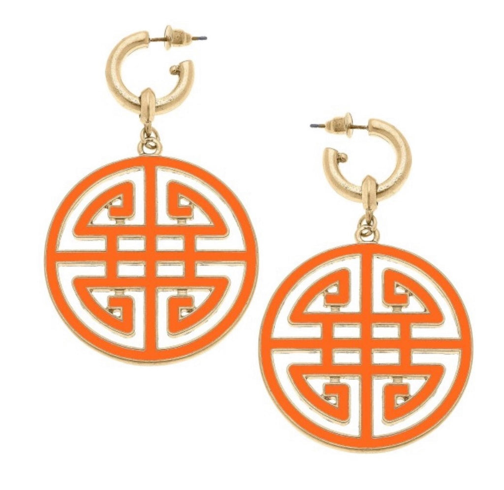 Orange & Gold Drop Earrings