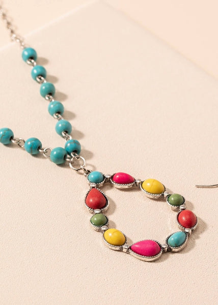 Multi Stone Pendant Necklace