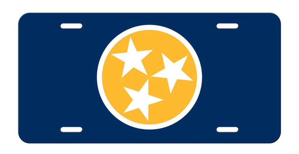 Navy & Yellow Tristar License Plate